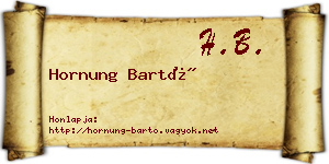 Hornung Bartó névjegykártya